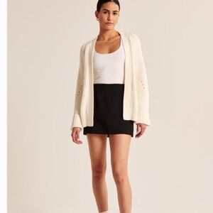 Abercrombie & Fitch Easy Long Length Cardigan in Off White